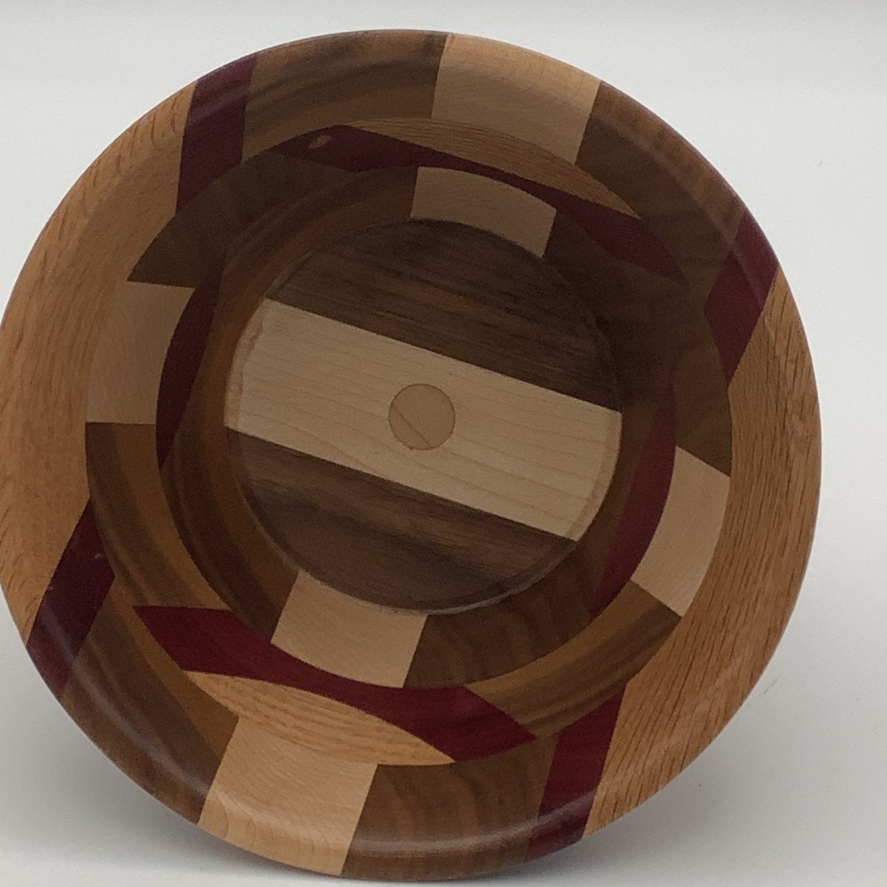 Three Artisan Segmented Wood Bowls - Picture 6 of 11
